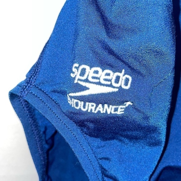 Speedo Swimsuit One Piece Endurance Flyback Block Fitted Pull On Square Swimsuit - Picture 3 of 11